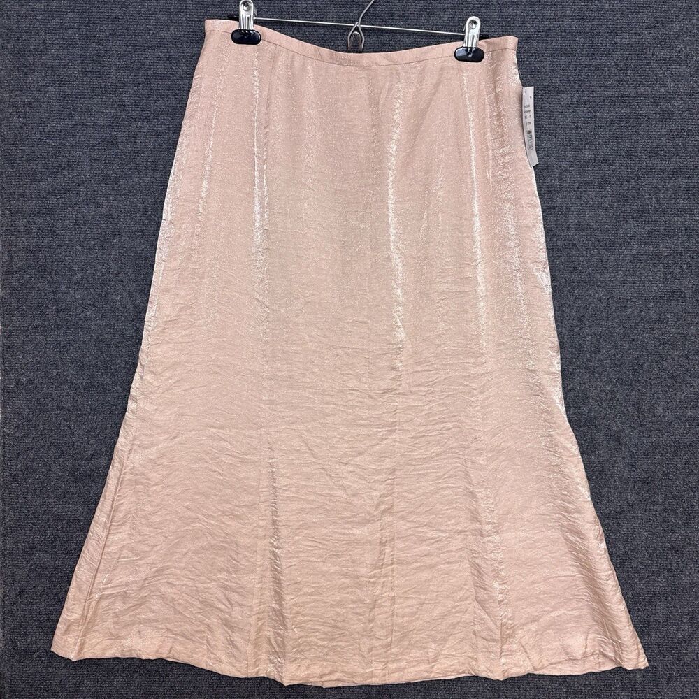NEW Harve Benard Midi Skirt 12 Champagne A Line Flare Shiny Back Zipper Fairy